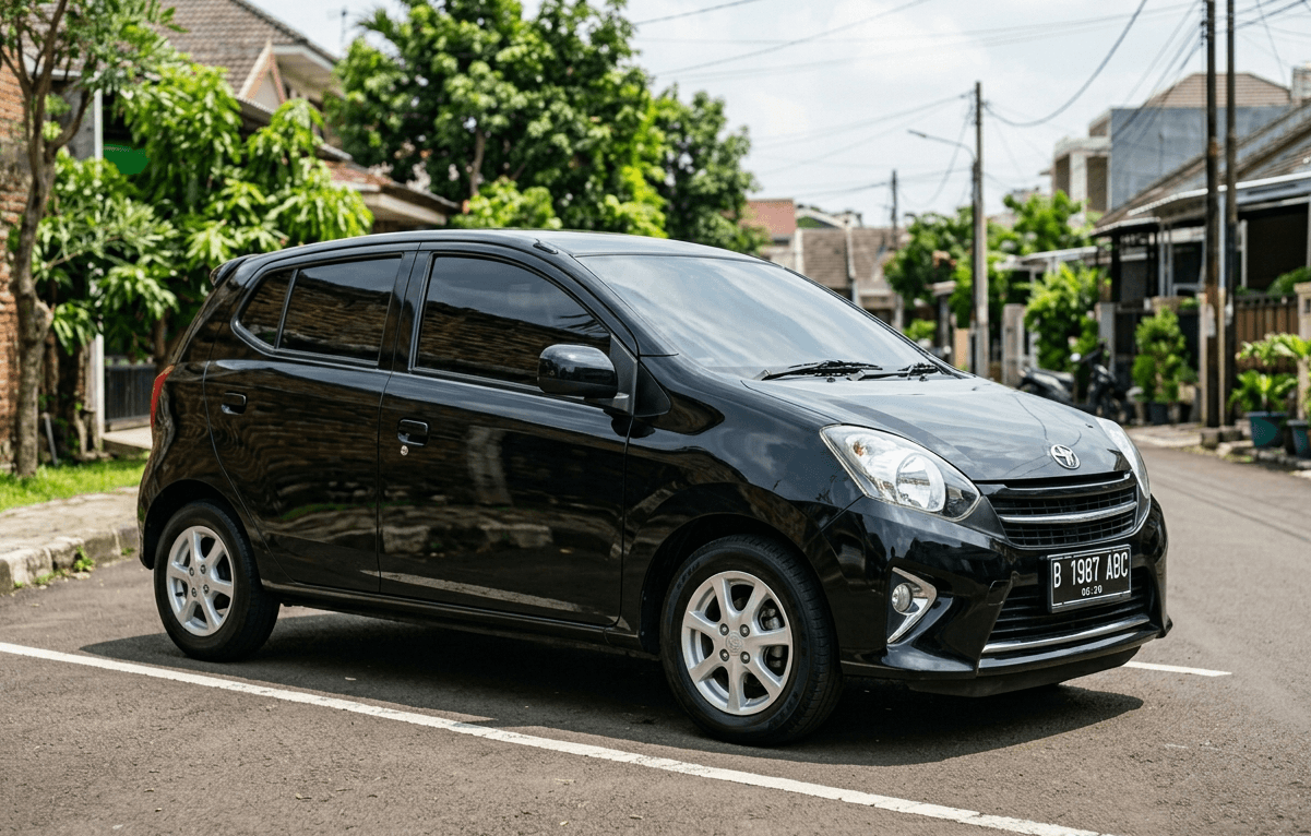 Sewa Toyota Agya Hitam matic lepas kunci di Karawaci